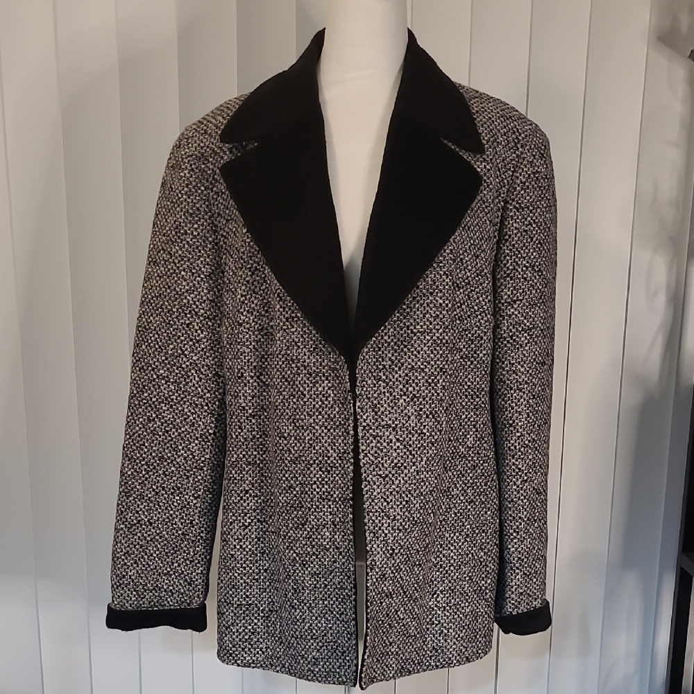 Escada Piacenza Wool Angora Tweed Jacket
